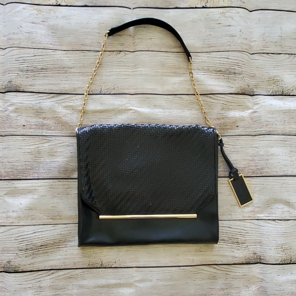 Vince Camuto Black Leather Shoulder Bag